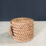 French Mediterranean Low Rope Stool by Audoux Minet, 1940s