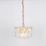 gilded brass and crystal glass chandeliers Palazzo, Kalmar, Austria, 1970