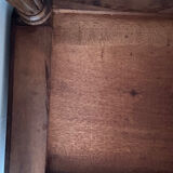 Antique bedside table in wood and marble – adorned with gilded brass ornaments –