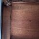 Antique bedside table in wood and marble – adorned with gilded brass ornaments –