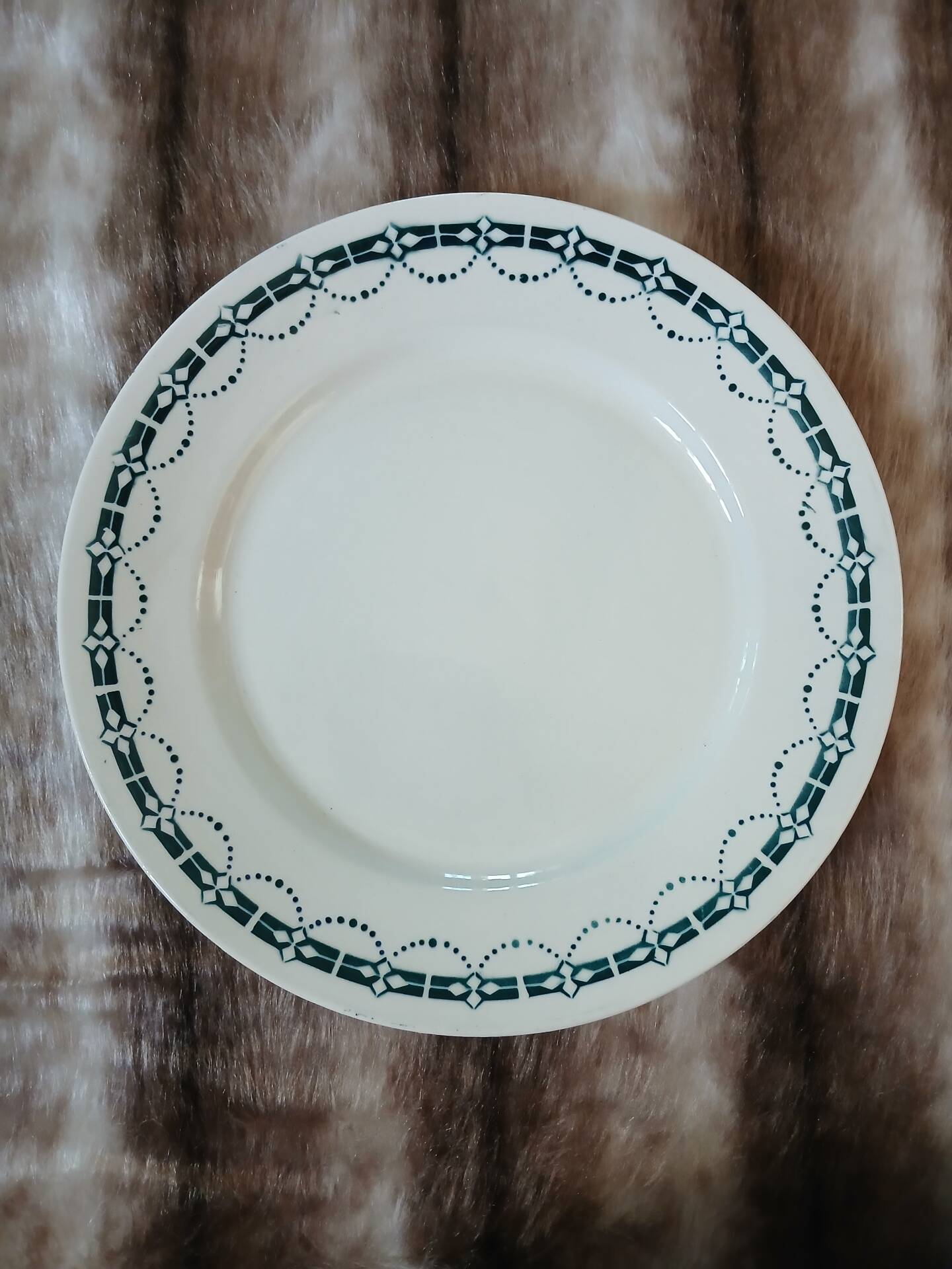 6 assiettes plates anciennes en Terre de fer
