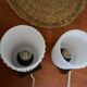 Pair of Scandinavian wall lights in teak and opaline by Philips from the 1960s.