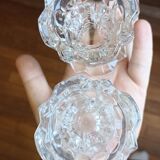 Pair of VMC candle holders in thick glass - Reims