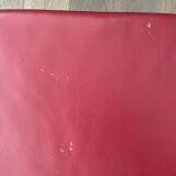 Red leather sofa with ottoman