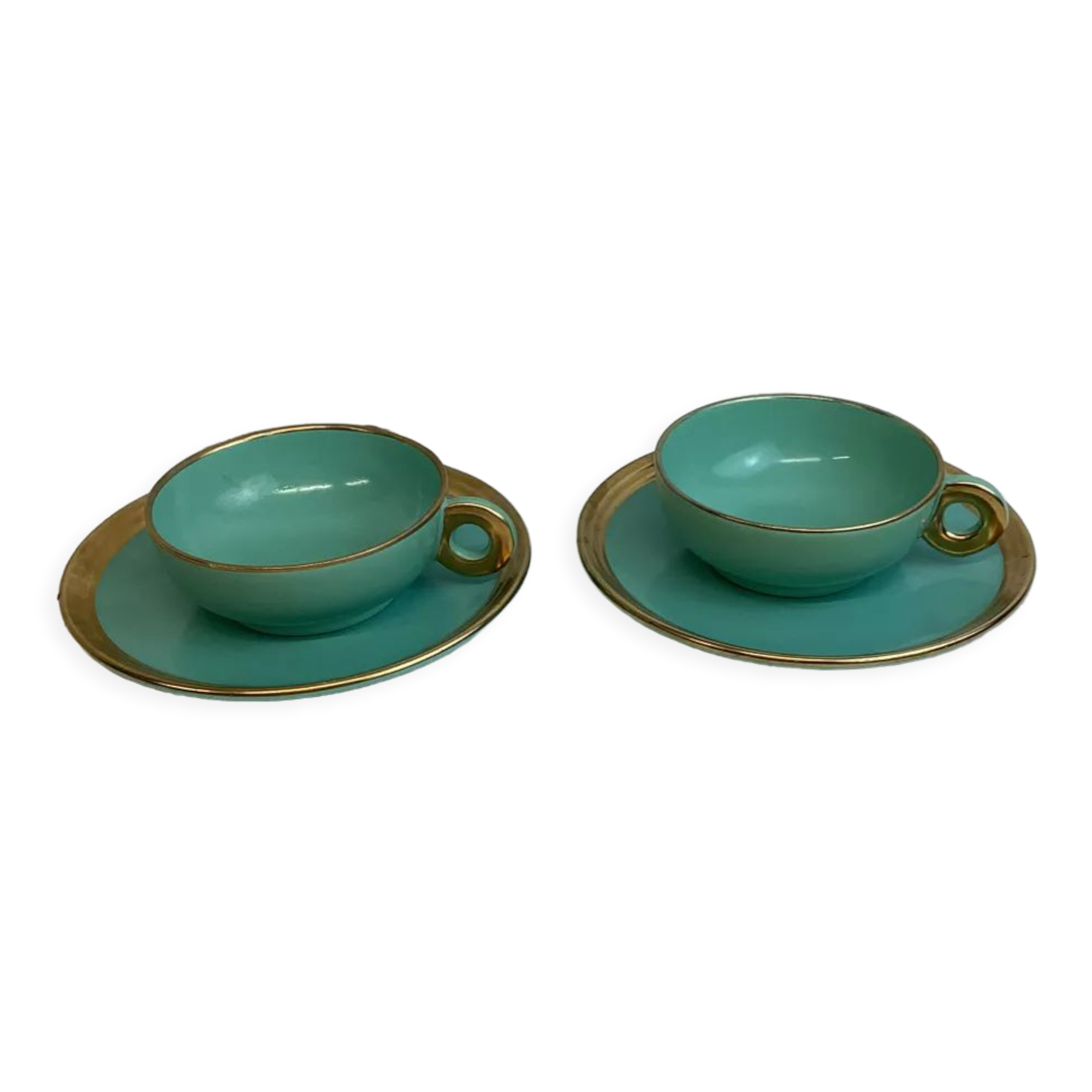 Set of 2 antique tea cups made in France