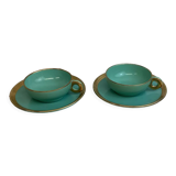 Set of 2 antique tea cups made in France