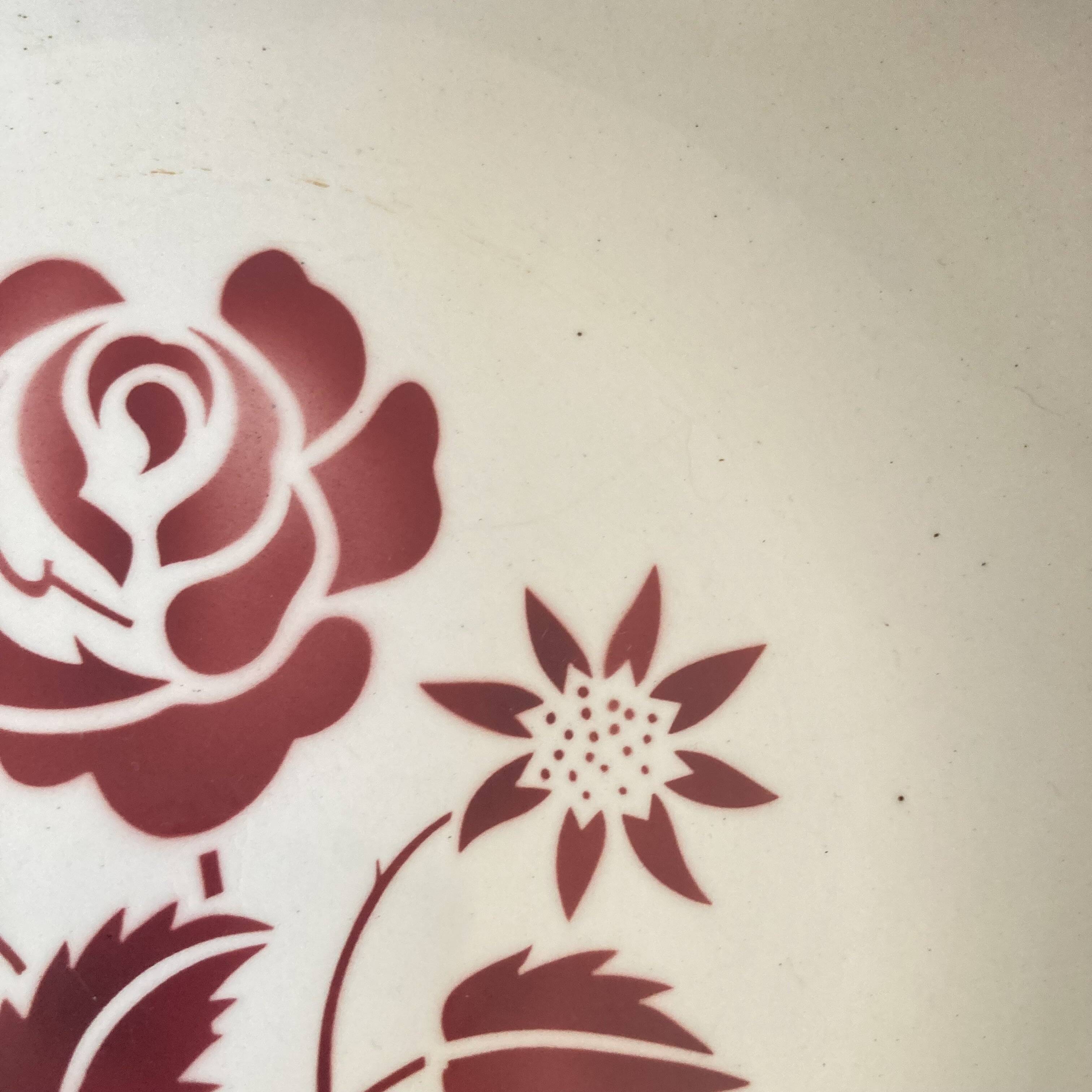 Antique flowered hollow dish