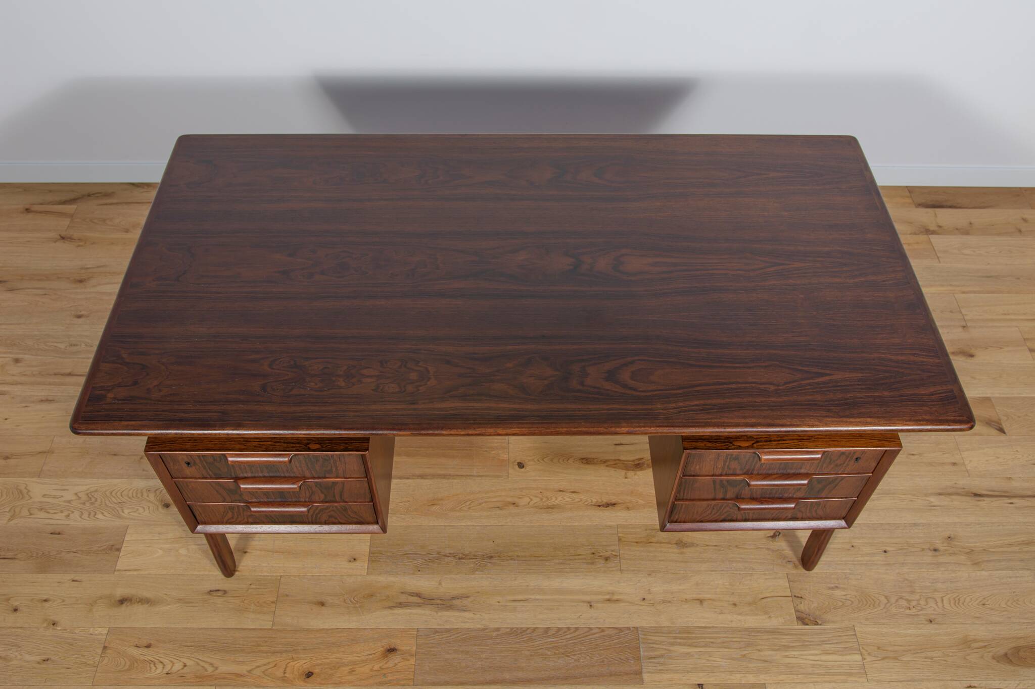 Mid-Century Model 75 Freestanding Teak Desk from Omann Jun, Denmark, 1950s