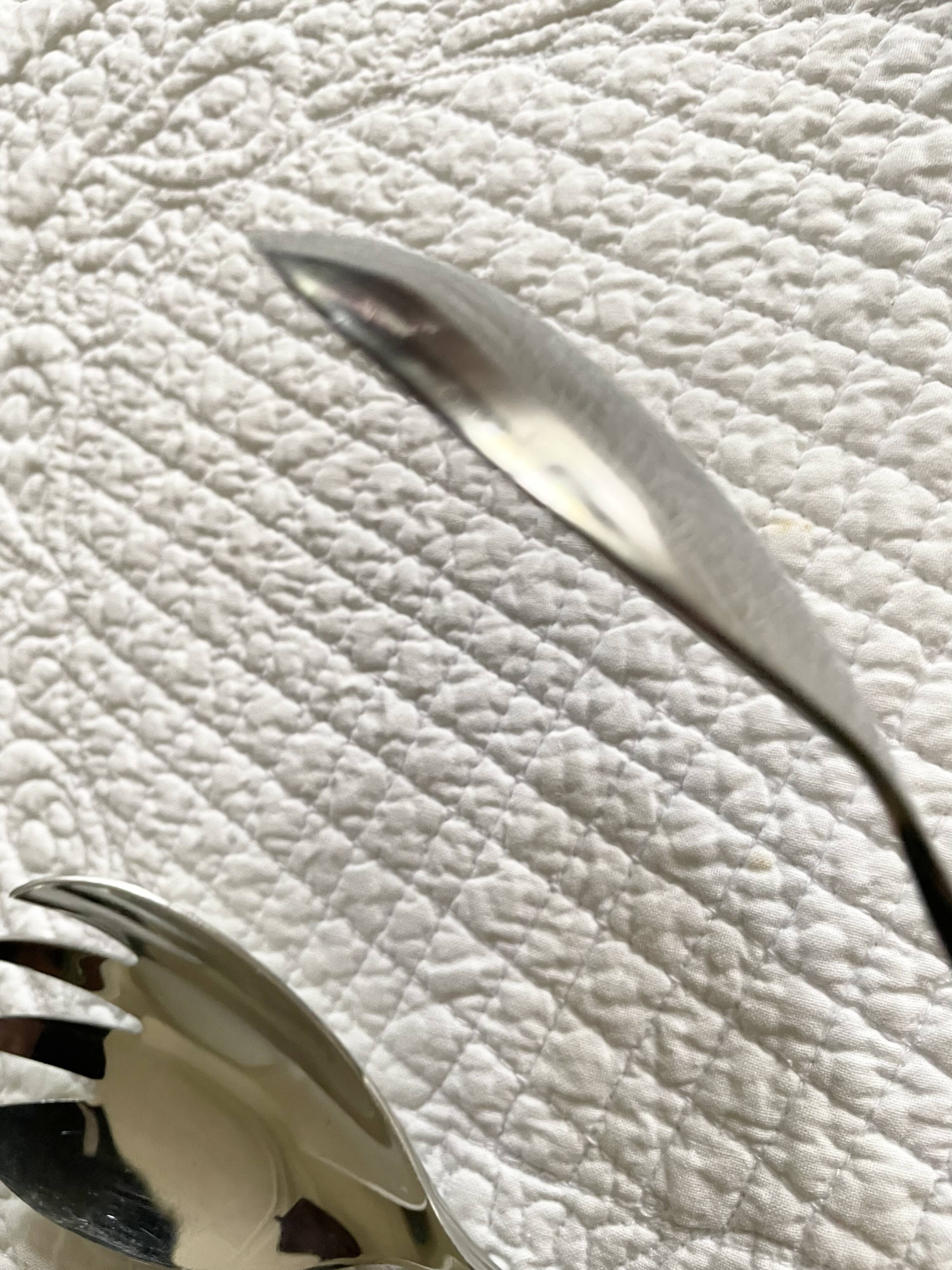 Serving cutlery with bamboo and stainless steel handles
