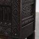 Banc/coffre anglais antique avec siège capitonné rouge
