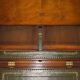 Military desk Harrods in Burr Yew wood with leather, country style.