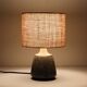 Rare handmade Søholm ceramic table lamp with jute lampshade / Mid-century Danish modern design / 1960s/1970s