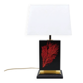 Lampe “Caraïbes” à inclusion de gorgone Maison Le Dauphin, 1970-1980