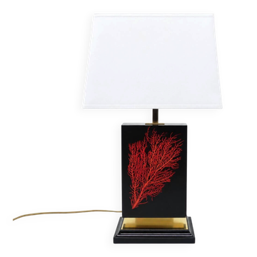 Maison Le Dauphin – “Caraïbes” lamp with gorgonia inclusion 1970-1980