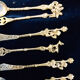 Set 11 of old cutlery with silver metal desert