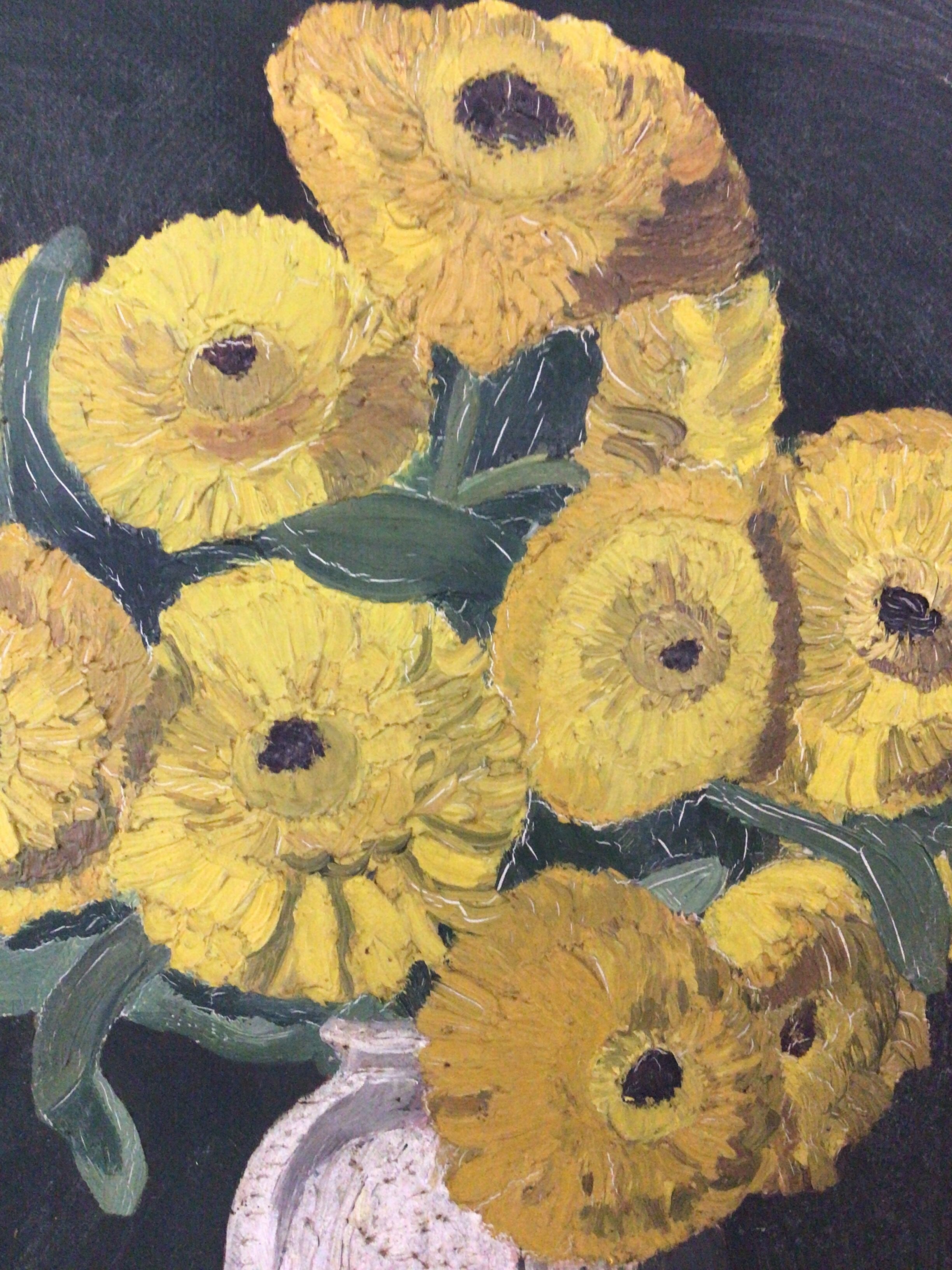 Tableau huile sur toile bouquet de fleurs
