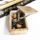 Brutalist carved stone box