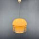 Mid-Century Opaline Glass Pendant Light with Brass Detail & Beads