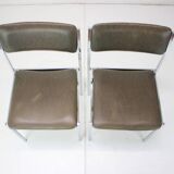 Ensemble de deux chaises chromées, années 1970