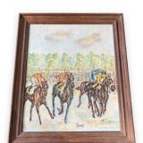 The horse race oil on canvas circa 1930 signed raynal
