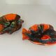 Vallauris 2 empty ceramic fish and shell pockets