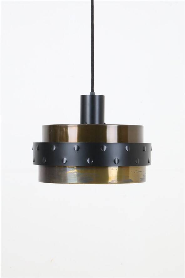 Mid-century brass pendant lamp / 1960s / Danish modern design / black