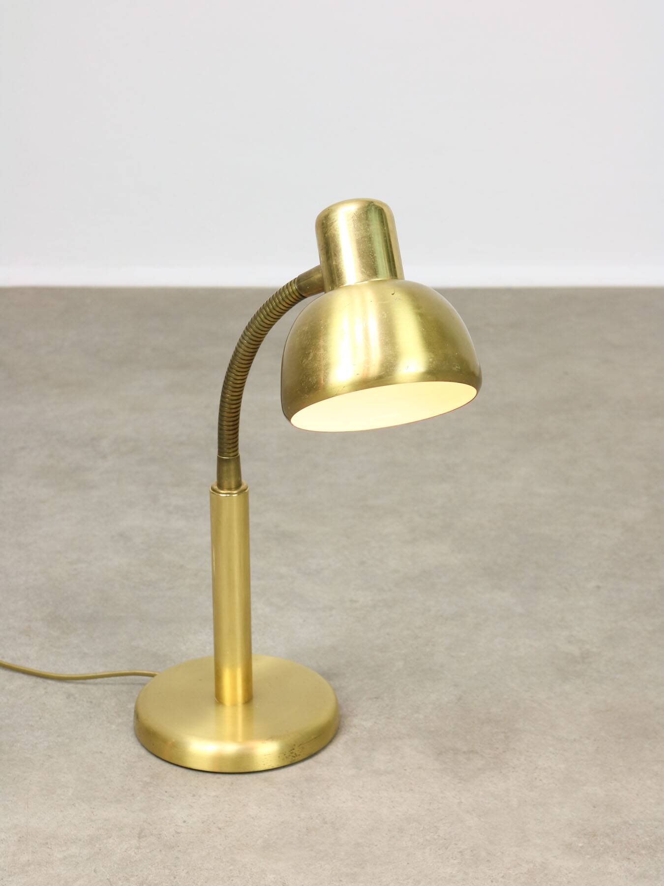 Vintage Italian Brass Gooseneck Table Lamp