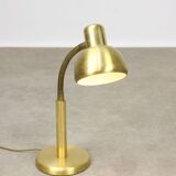 Lampe de table vintage italienne à col de cygne en laiton