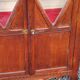 Library in solid oak and walnut, late 19th century