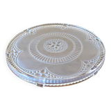 Art deco decoration trivet in transparent and opaque/frosted glass
