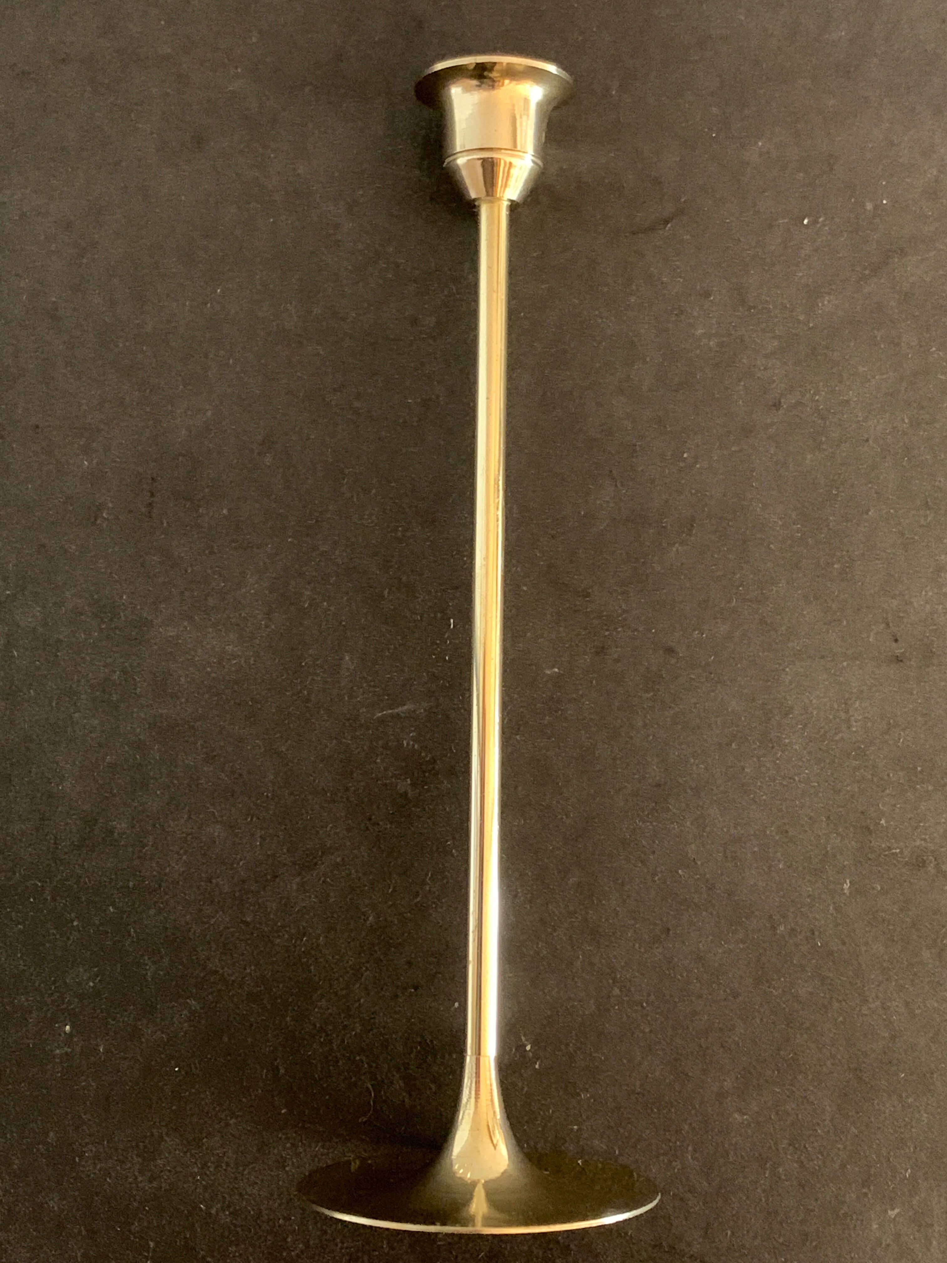 4 Scandinavian brass candle holders