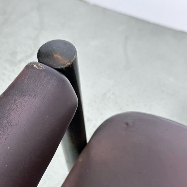 Fauteuil club italien en cuir années 1980