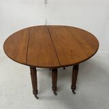 Louis Philippe six-legged table in solid cherry wood, 19th century