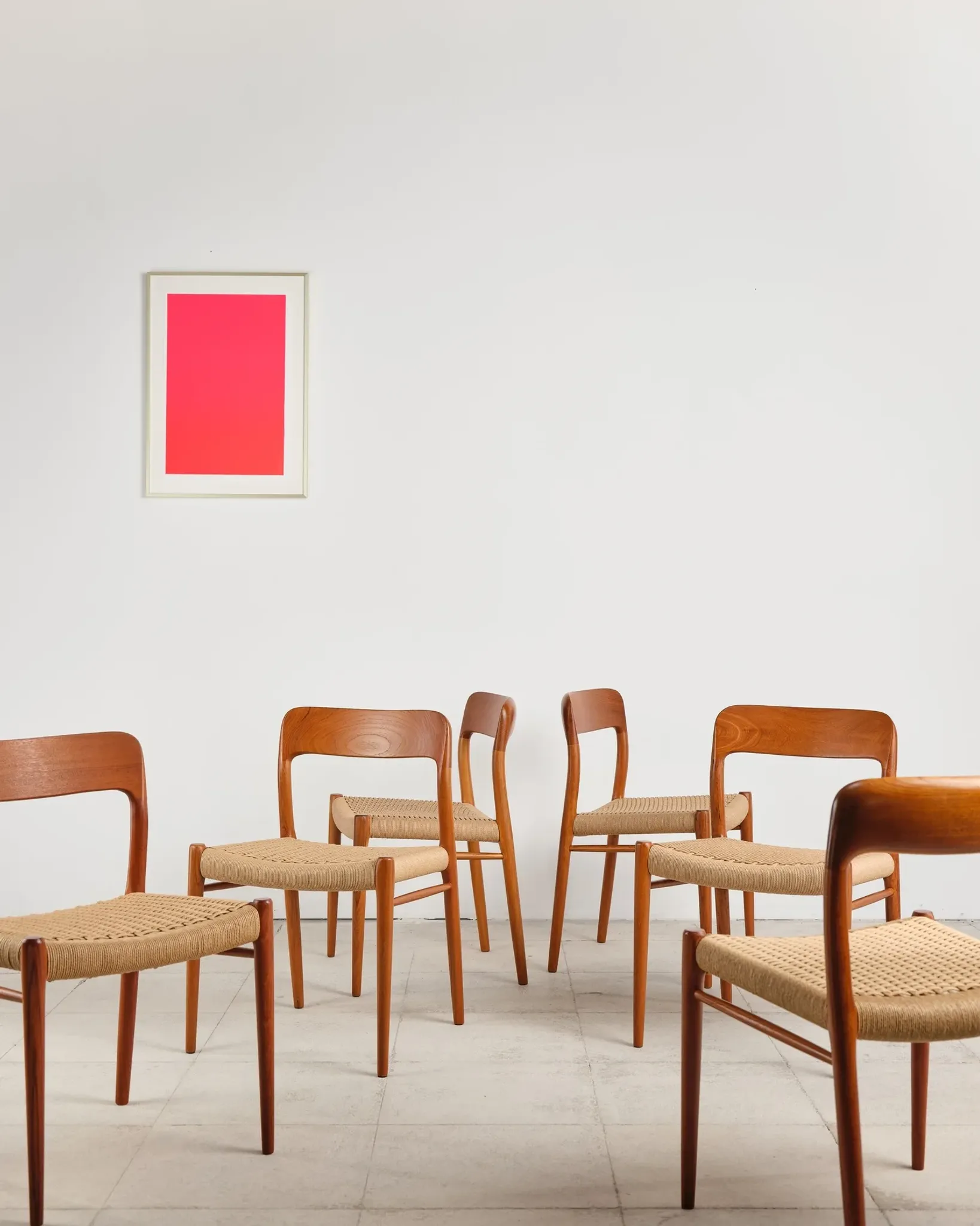 6 chairs model 75 in teak by Niels O. Møller, Denmark, 1950s