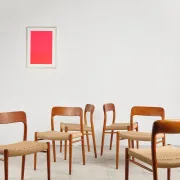 6 chairs model 75 in teak by Niels O. Møller, Denmark, 1950s