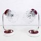 Pair of grape glass and metal bedside lamps