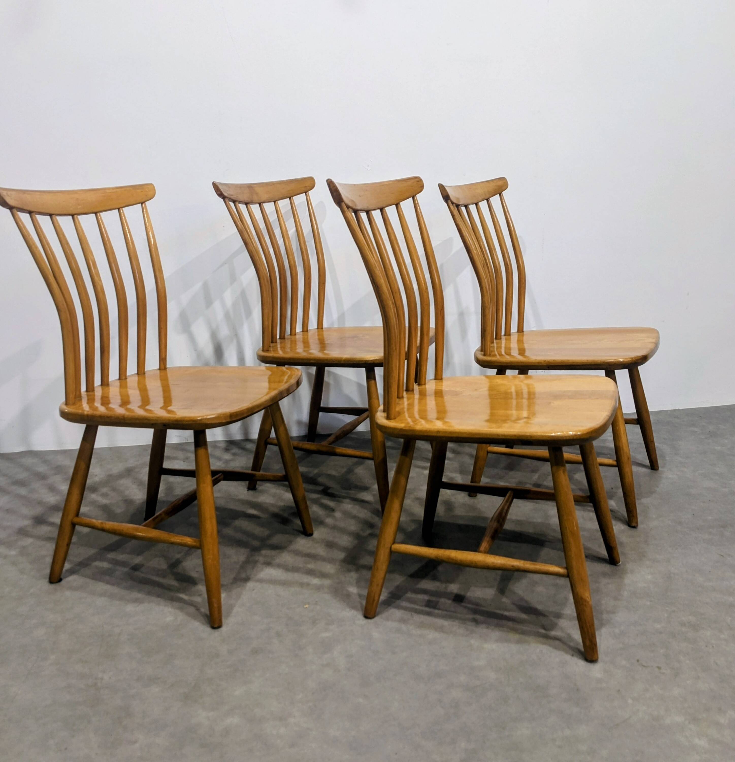Four vintage Swedish Akerblom chairs.
