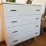 Vintage white chest of drawers with compass feet