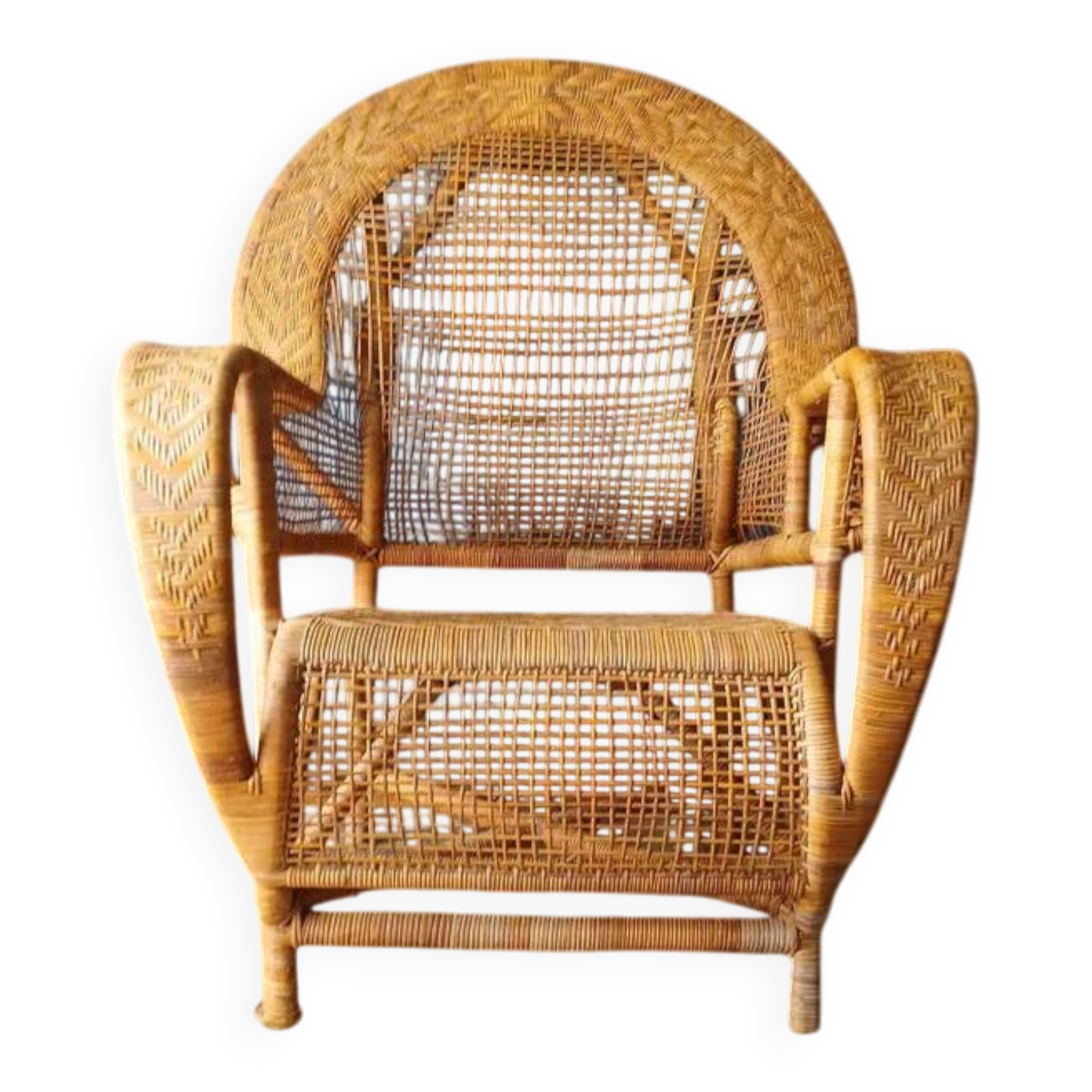 Rattan armchair in the style of Kay Fisker for R. Wengler. Danish work from the 1960s.
