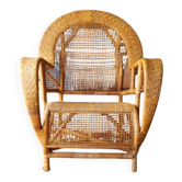 Fauteuil en rotin esprit Kay Fisker pour R.Wengler. Travail danois 1960