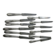 Box of 12 silver-plated art nouveau knives with steel blades