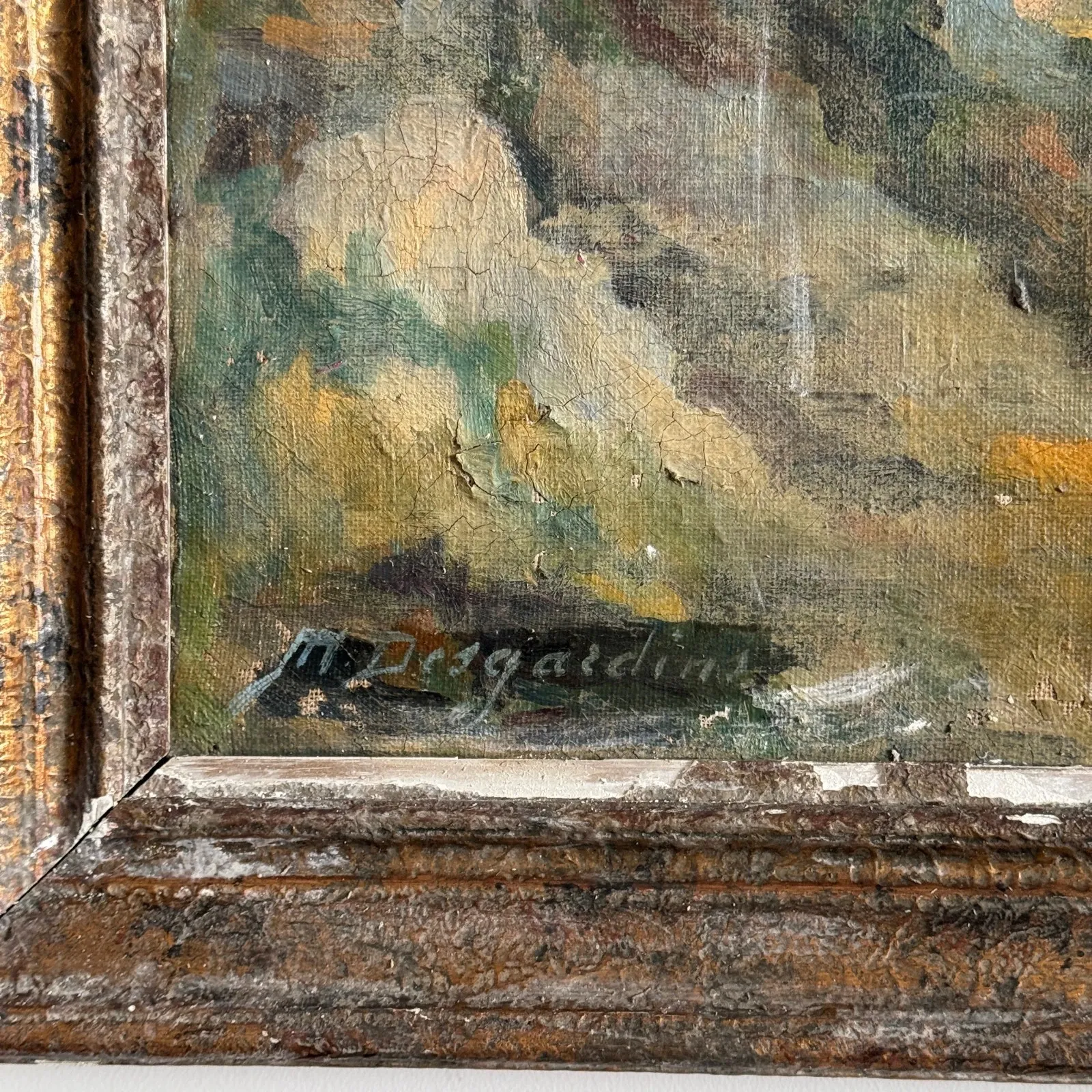 Oil on canvas The Pointe de Bacon in Antibes by M. Desgardins