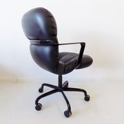 Black leather office chair 2328 by Bruce Hannah & Andrew Morrison