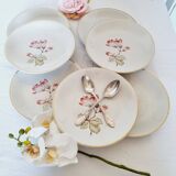 7 Mangnolias Dessert Plates 19.5cm with Gold profile.
