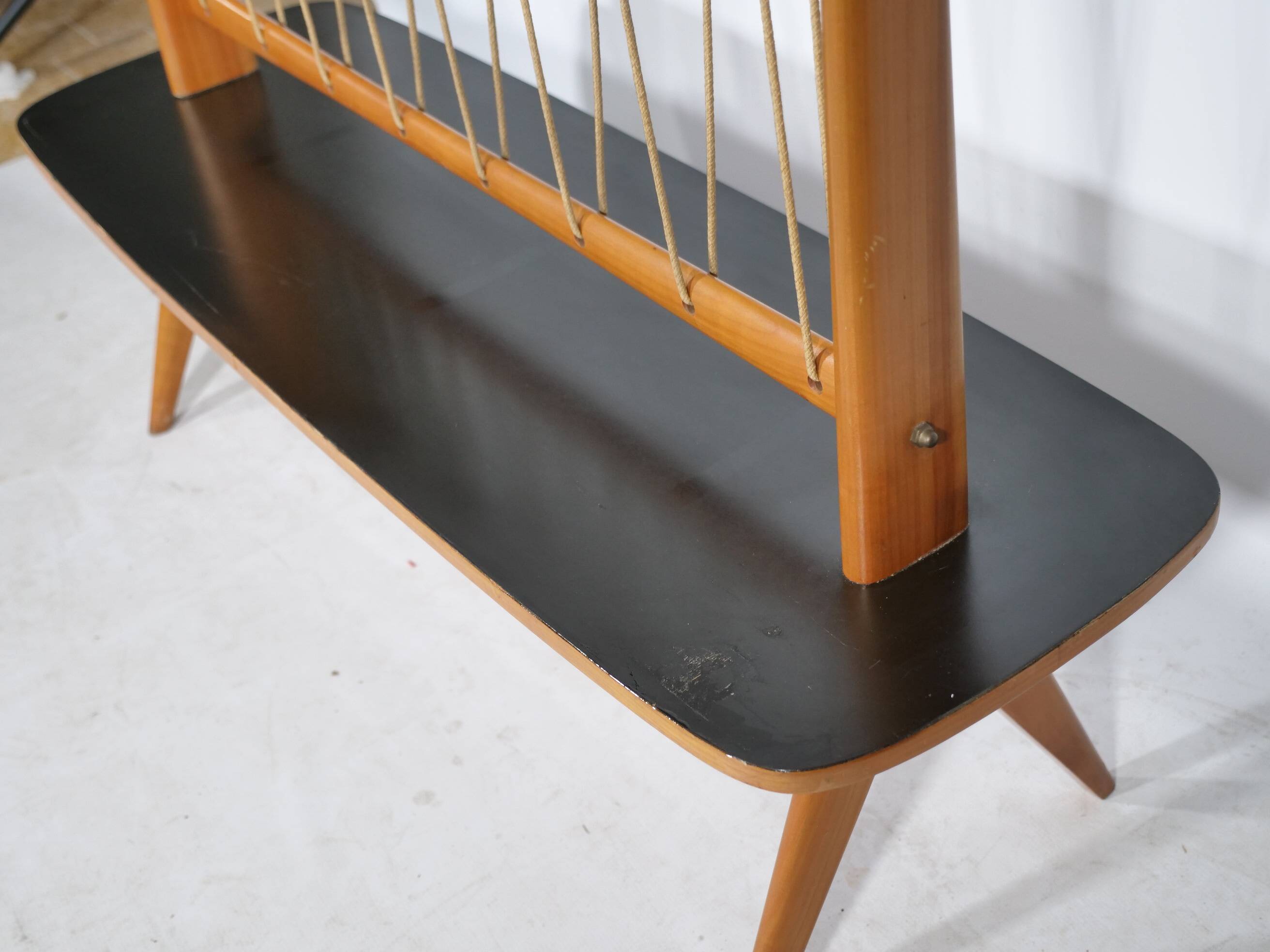 Flower Bench Cherry Wood  1960s Plant Stand