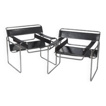 Pair of B3 "Wassily" armchairs by Marcel Breuer