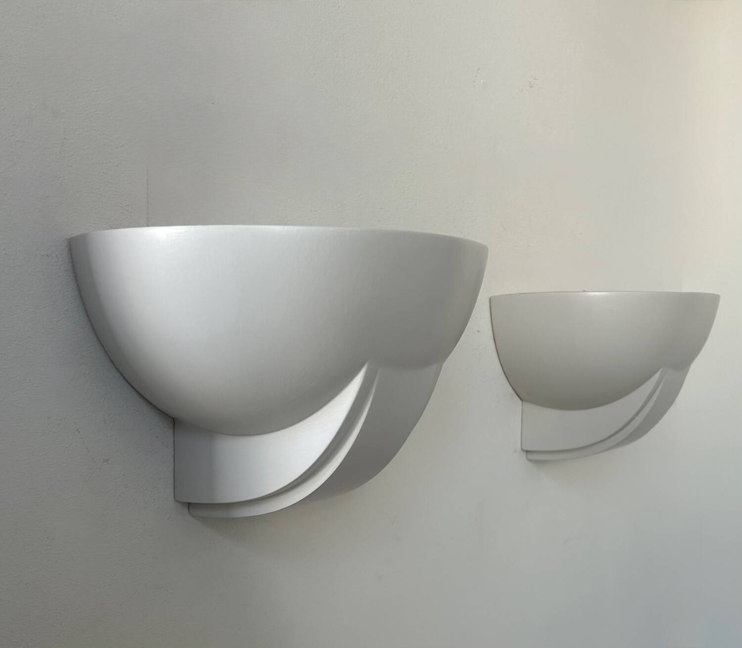 Pair of vintage plaster wall lights, France 1970