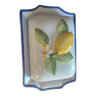 Painted lemon butter dish