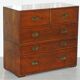 Commode de campagne estampillée Army & Navy C.S.L avec bureau rabattable