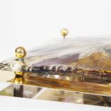 Brass and murano glass flush mount light by La Murrina Italy